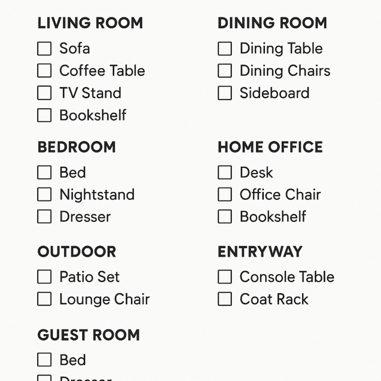 Featured image for The Ultimate Furniture for New House Checklist 2026 7 Rooms, 50 Essentials